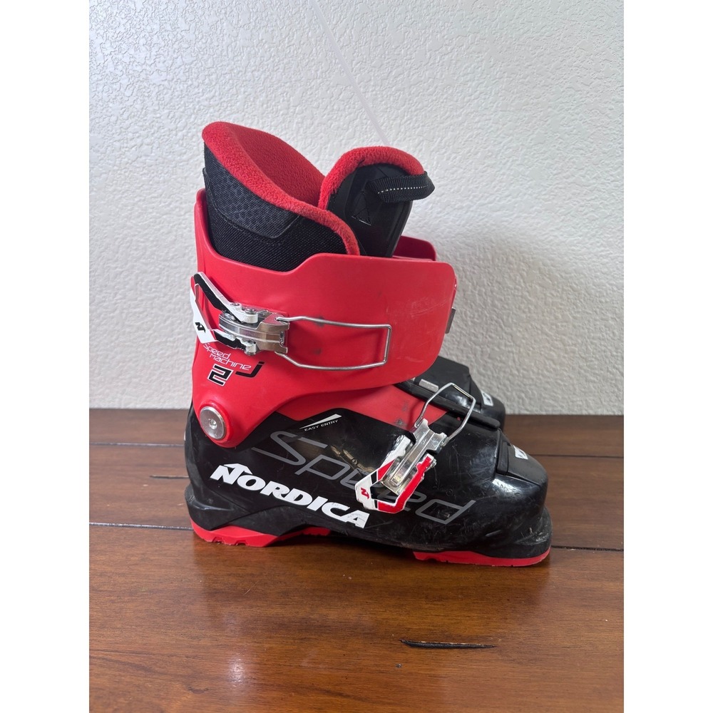 Nordica Speedmachine J2 Ski Boots Youth 23.5 Red Black‎ Adjustable Flex Junior